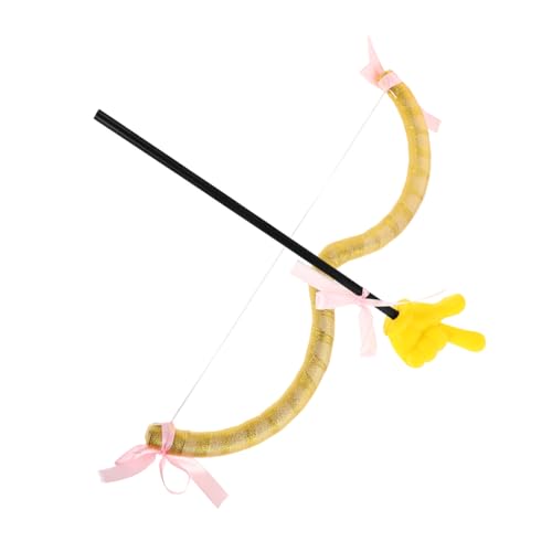 minkissy Valentinstag Cupid Bogen Set mit Handgesten Kostüm Accessoire für Damen Halloween Karneval Party Gelb Langlebig Wiederverwendbar Cosplay Requisite von minkissy