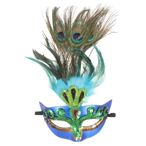 minkissy Venezianische Karneval Maske Pfau Halbgesichtsmaske Cosplay Kostüm Accessoire für Maskenball Festival Halloween Party minkissy Venezianische Karneval Maske Pfau Halbgesichtsmaske Cosplay Kostüm Accessoire für Maskenball Festival Halloween Party von minkissy