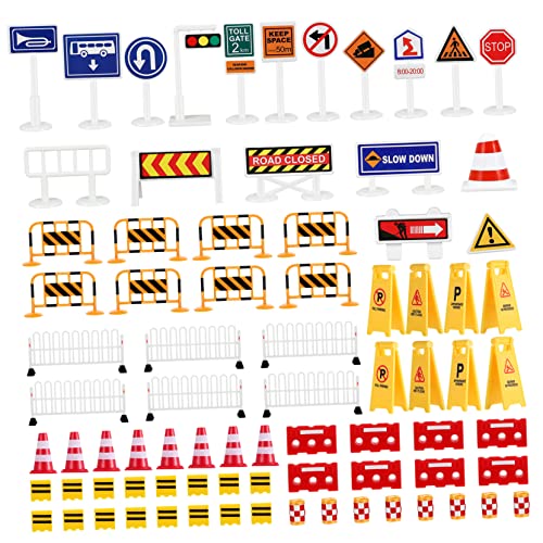 minkissy Verkehrszeichen Spielset für Teiliges Set mit Ampel und Straßenschildern Lernspielzeug für Verkehrskenntnisse für Sandkasten und Kreative Spiele von minkissy
