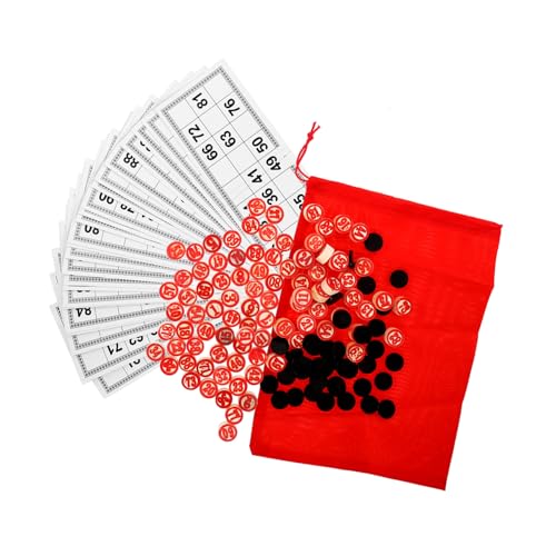 minkissy Vintage Holz Bingo Spielset mit Zahlenkarten und Tragbares Klassisches Party Brettspiel für Familie und Freunde Fördert Strategisches und Unterhaltung von minkissy
