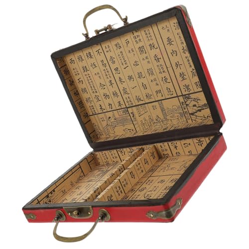 minkissy Vintage Mahjong Aufbewahrungsbox PU Robuste Mahjong Tragetasche mit Griffdesign für Vielseitige Nutzung und Großen Stauraum für Zuhause und Unterwegs minkissy Vintage Mahjong Aufbewahrungsbox PU Robuste Mahjong Tragetasche mit Griffdesign für Vielseitige Nutzung und Großen Stauraum für Zuhause und Unterwegs von minkissy
