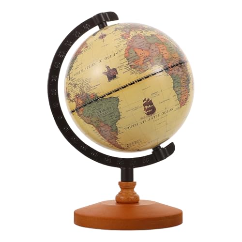 minkissy Vintage Rotierender Erdkugel mit Stand für Bürotisch und Wohnkultur Geografisches Lernen und Stilvolle Innendekoration von minkissy