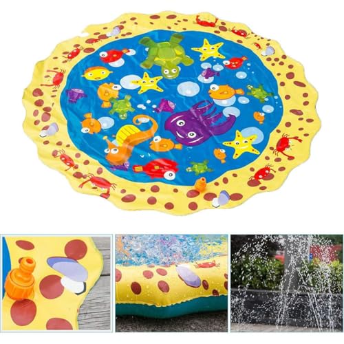 minkissy Aufblasbare Wasserspielmatte für Kinder PVC Wassersprinkler Pad Lustiges Wasserspielzeug für Garten und Pool Sommer Spielzeugmatte mit Sprühfunktion minkissy Aufblasbare Wasserspielmatte für Kinder PVC Wassersprinkler Pad Lustiges Wasserspielzeug für Garten und Pool Sommer Spielzeugmatte mit Sprühfunktion von minkissy