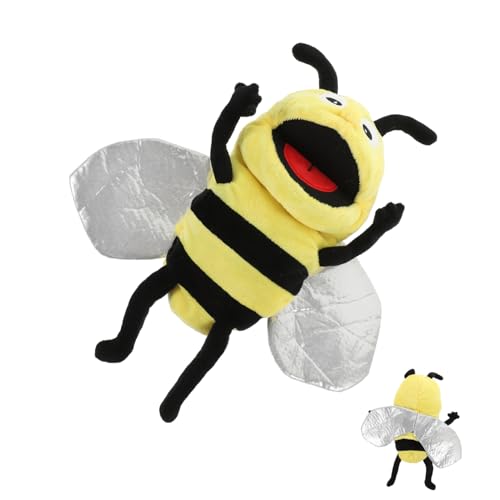 minkissy Weiche Biene Handpuppe Plüschspielzeug für Interaktives Geschichtenerzählen Kindgerechte Stofftier Handpuppen mit Strapazierfähigem Material Leichtes Puppenspielzeug für Drinnen von minkissy