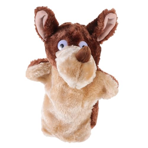 minkissy Weiche Handpuppe Wolf aus Baumwolle Waschbares Tier Handspielzeug für Erwachsene Kreatives Rollenspiel Sicheres und Langlebiges Frühpädagogik von minkissy