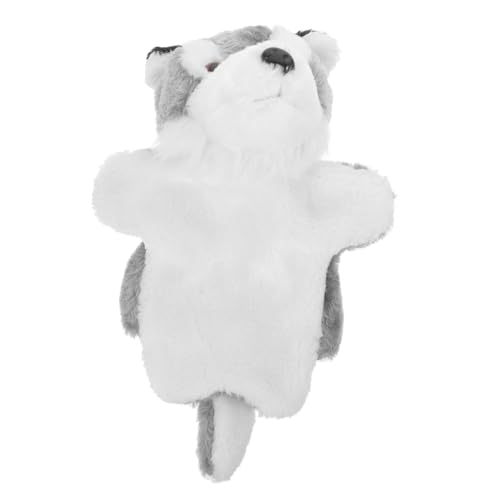 minkissy Weiche Wolf Handpuppe aus Plüsch Interaktives Erzählspielzeug für Fördert Motorik und Kommunikation Waschbar Kindgerecht Geeignet für Rollenspiele und Geschichten von minkissy