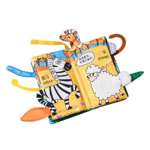 minkissy Weiches Stoffbuch mit Interaktiven Waldtier Motiven Sicher und Reißfest Fördert Frühkindliche Entwicklung für Junge Mädchen und Kleinkinder Tragbar für Unterwegs und Kinderwagen von minkissy