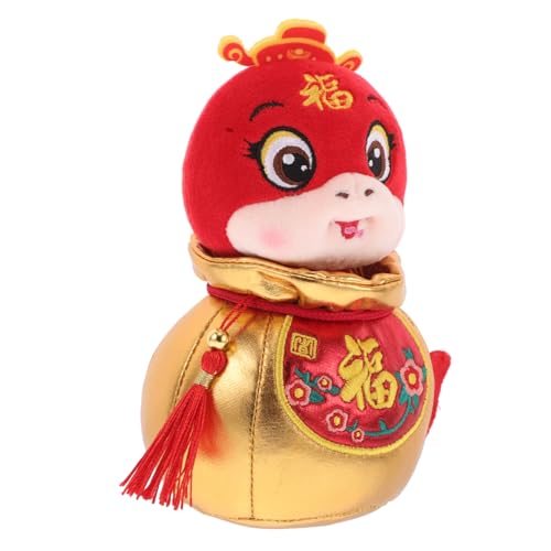 minkissy Weiches Stofftier Schlange mit Saugnapf Chinesisches Neujahrsplüschtier Jahr der Schlange Dekorative Kuscheltier Maskottchen für Festliche Feierlichkeiten und von minkissy