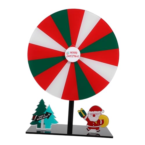 minkissy Weihnachten rotierendes mit Preisen gewinnen DIY-Preisrad Glücksspiel-Preisrad drehbares Gewinnrad Partyrad Gewinnrad für interaktive Spiele Rad ziehen Acryl von minkissy