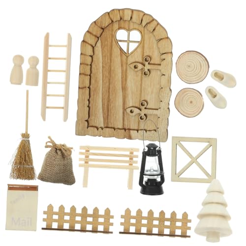 minkissy Weihnachtliche Miniatur Haustür Deko Farbige Miniatur Weihnachtsbaum Figuren Kinderfreundliche Handliche Weihnachtsdeko für Basteln und Puppenhäuser Festliche Geschenkidee von minkissy