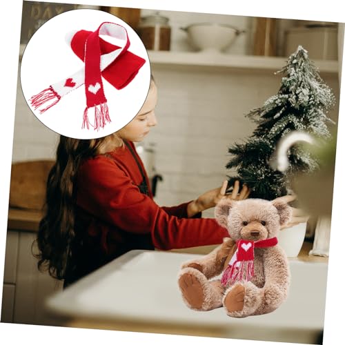 minkissy Weihnachtliche Puppen Accessoires Mini Strickmütze und Schal Rotes für DIY Bastelarbeiten und Kleine Schneemänner Weihnachtsdeko von minkissy