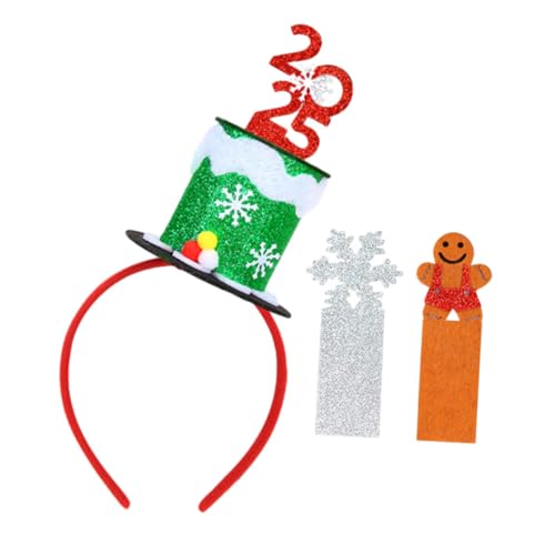 minkissy Weihnachtlicher Haarreif mit Mini Hut Paillettenbesatz Verstellbar Bequem für Damen und Austauschbare Dekorkarten Vielseitiges Accessoire für Weihnachts und Silvesterfeiern von minkissy