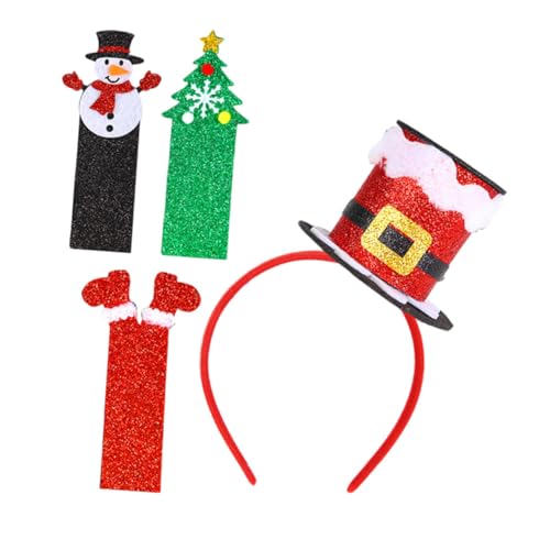 minkissy Weihnachtlicher Top Hut Haarreif mit Austauschbaren Karten Festliches Stirnband für Damen und Vielseitiges Weihnachts Accessoire für Partys und Neujahrsfeiern von minkissy