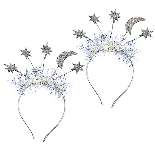 minkissy Weihnachtliches Haarband Teilig Stern Mond Haarschmuck Silber Glitzernd Festliche Kopfbedeckung für Damen Mädchen Party Year Zubehör minkissy Weihnachtliches Haarband Teilig Stern Mond Haarschmuck Silber Glitzernd Festliche Kopfbedeckung für Damen Mädchen Party Year Zubehör von minkissy