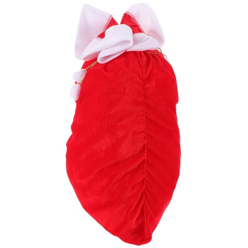 minkissy Weihnachtsmann-Kordelzugbeutel Gegenwärtig extra große Weihnachtstüten für weihnachtsmannsack Weihnachtsmann Geschenktasche Weihnachtsmannsäckchen aus Samt Weihnachts-Sankt-Sack von minkissy