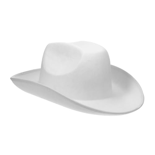minkissy Weißer Cowboyhut mit Verstellbarem Kordelzug Handgefertigter Filzhut im Westernstil Partyhut für Damen Herren und Jugendliche Robustes Material für Cosplay und Faschingskostüme minkissy Weißer Cowboyhut mit Verstellbarem Kordelzug Handgefertigter Filzhut im Westernstil Partyhut für Damen Herren und Jugendliche Robustes Material für Cosplay und Faschingskostüme von minkissy