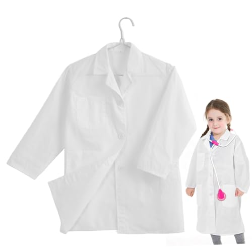 minkissy Weißer Kittel Für Kinderkostüme Labor Cosplay Mäntel Für Jungen Ärzte Karriere Rollenspiel Kostüm Baumwollmischung von minkissy
