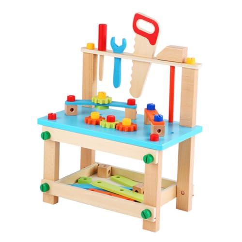 minkissy Werkzeugstuhl zum Zusammenbauen aus Holz Kreatives Lernspielzeug mit Robustem Naturmaterial Fördert Feinmotorik Fantasie und Intelligentes für Kinderentwicklung und Spaß von minkissy