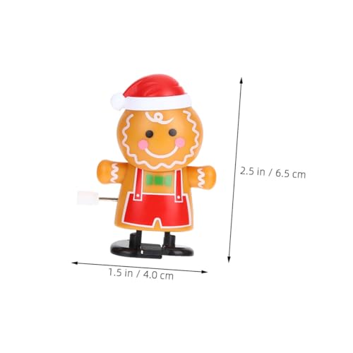 minkissy Wind Up Gingerbread Man Weihnachts Mitgebsel für Charmantes Weihnachtslaufspielzeug mit Nodding Funktion Kleine Tischdekoration für Festliche Feierlichkeiten von minkissy