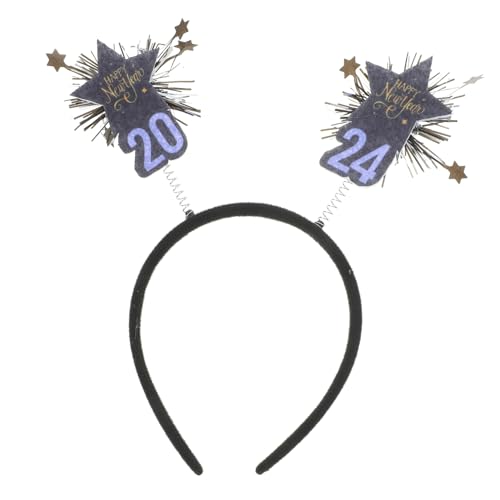 minkissy Year Haarreif mit Fünfzackigen Sternen Festliches Stirnband für Silvesterparty Leichtes Bruchfestes und Wiederverwendbares Cosplay Accessoire für Erwachsene von minkissy