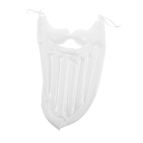 minkissy aufblasbarer Bart Scary Halloween -Kostüme Bart gefälscht Langer Bart gefälschter Bart realistisch Bart des Alten Mannes Kinderbart Falsch Bart Halloween Bart Plastik Weiß von minkissy