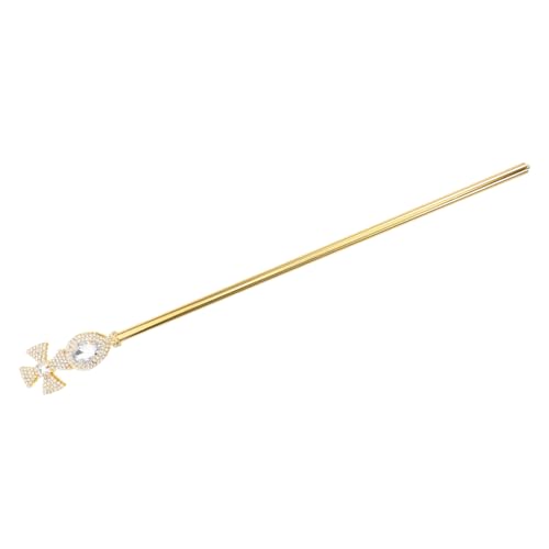 minkissy aus Strass Herr Zauberstab LED Halloween-Cosplay-Zubehör Kostüm Halloween dekorativer Stock Cosplay Rohrstock Stütze Cosplay-Dekoration Metall Golden von minkissy