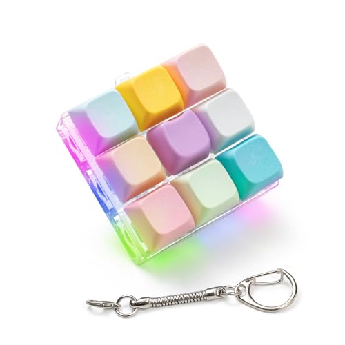 Keyboard Fidget Toy - Fidget Keychain with Led Light Button Keyboard Clicker Fidget Toy for Adults Stress Relief Keyboard Fidget Clicker (Style A) von mintcaps