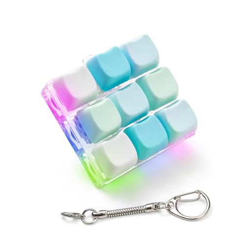 Keyboard Fidget Toy - Fidget Keychain with Led Light Button Keyboard Clicker Fidget Toy for Adults Stress Relief Keyboard Fidget Clicker (Style D) von mintcaps