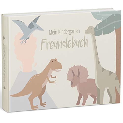 mintkind® „Meine Freunde“ Freundebuch Dino | für Junge und Mädchen | Freundschaftsbuch Kindergarten, zum Ausfüllen | Kindergartenfreunde von mintkind