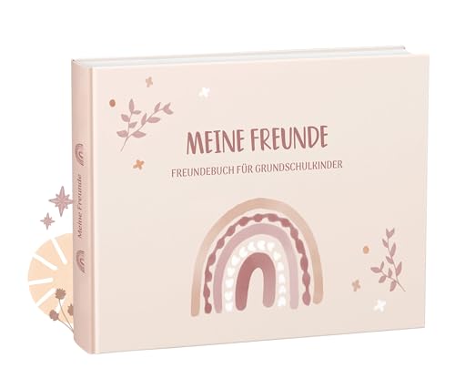 mintkind® „Meine Schulfreunde“ Freundebuch Schule Mädchen und Jungen Boho Design | Freundschaftsbuch Grundschule | Meine Freunde Buch Geschenk zur Einschulung | Schulfreundebuch zum Ausfüllen, Papier von mintkind