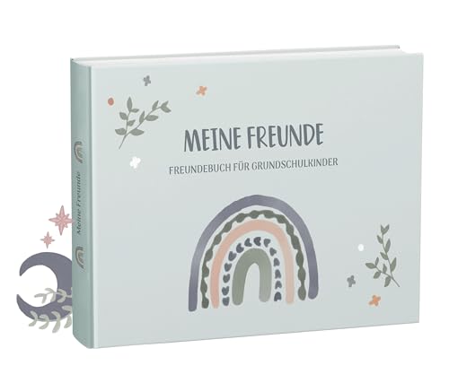 mintkind® „Meine Schulfreunde“ Freundebuch Schule Mädchen & Jungen Mint Design | Freundschaftsbuch Grundschule | Meine Freunde Buch Geschenk zur Einschulung | Schulfreundebuch zum Ausfüllen von mintkind