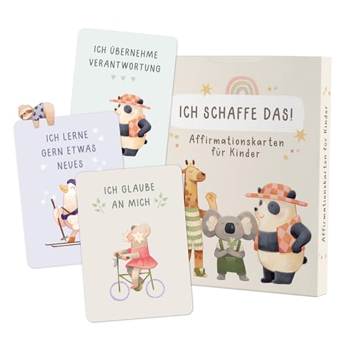 mintkind Affirmationskarten Kinder ab 5 – 36 liebevoll gestaltete Mutmacher Karten für mehr Selbstvertrauen – Achtsamkeitskarten zur Einschulung im DIN A7 Format für Grundschule & Alltag mintkind Affirmationskarten Kinder ab 5 – 36 liebevoll gestaltete Mutmacher Karten für mehr Selbstvertrauen – Achtsamkeitskarten zur Einschulung im DIN A7 Format für Grundschule & Alltag von mintkind