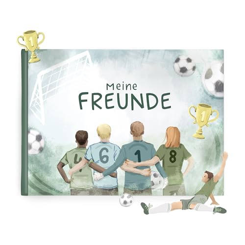 mintkind Freundebuch Fußball – Schulfreundebuch für Jungen mit 30 Einträgen, Fußball-Motiv, extra Seiten & robustem Hardcover – Geschenk für Grundschüler mintkind Freundebuch Fußball – Schulfreundebuch für Jungen mit 30 Einträgen, Fußball-Motiv, extra Seiten & robustem Hardcover – Geschenk für Grundschüler von mintkind