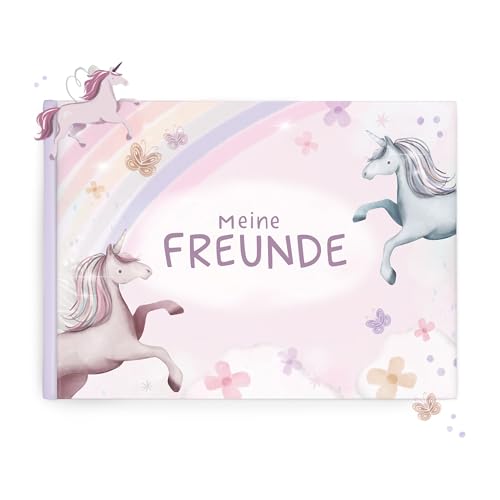 mintkind Schulfreundebuch Einhorn – Freundebuch für Mädchen mit 30 Einträgen, Extras & liebevollem Design Schulstart von mintkind