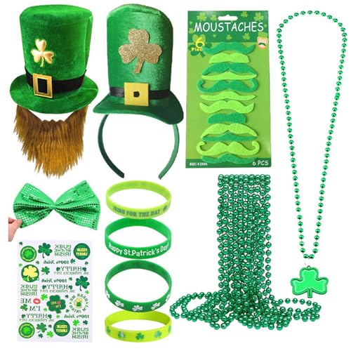 mioosho Festival-Tag-Outfit-Set für Erwachsene, grünes Themen-Halsketten-Accessoire, Festival-Tag-Outfit-Set für Erwachsene, Party-Kostüm mioosho Festival-Tag-Outfit-Set für Erwachsene, grünes Themen-Halsketten-Accessoire, Festival-Tag-Outfit-Set für Erwachsene, Party-Kostüm von mioosho