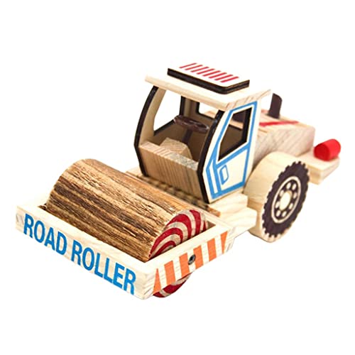 1:700 Holzfarbe Straßenwalze Modell DIY Retro Kinder Kreatives Geschenk Handwerk von misppro