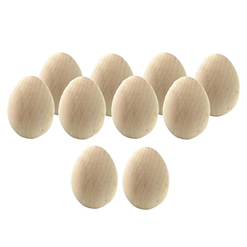 10 x Ostereier aus Holz, glatt, fertig zum Bemalen und Dekorieren von misppro