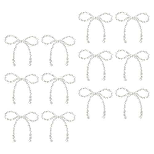 12 x Perlenschleifen-Kuchendekorationen, elegante Schleife, Cupcake-Topper für Hochzeit, Geburtstag, Brautparty, DIY, dekorative Kunstperlen, Schleifenknoten, Partyzubehör von misppro