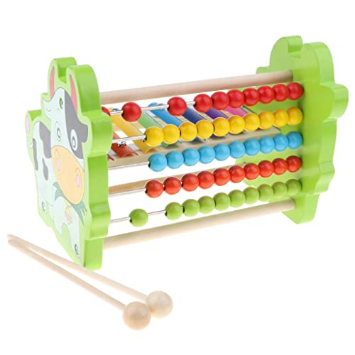 2 in 1 Kinder Holz Abakus Bead Labyrinth Xylophon Musik Entwicklungsspielzeug Kuh von misppro