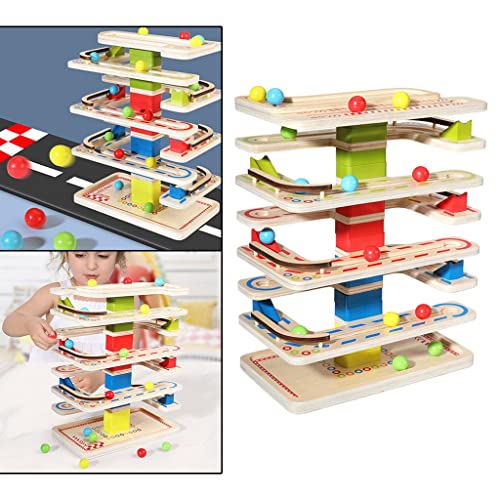 7 Schichten Ramp Racer Click Clack Ball Rennbahn Holzspielzeug Kinder Intellektuell von misppro