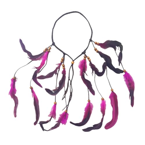Böhmisches Feder-Stirnband, indischer Haarschmuck für Cosplay, Kostüm, Maskeraden, Rosarot Böhmisches Feder-Stirnband, indischer Haarschmuck für Cosplay, Kostüm, Maskeraden, Rosarot von misppro