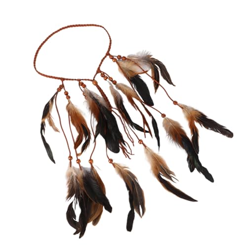 Boho-Stirnband mit künstlichen Federn, Hippie-Kopfschmuck, Tribal-Kostüm, Haarschmuck für Damen, Foto-Requisite, Maskerade, Braun Boho-Stirnband mit künstlichen Federn, Hippie-Kopfschmuck, Tribal-Kostüm, Haarschmuck für Damen, Foto-Requisite, Maskerade, Braun von misppro