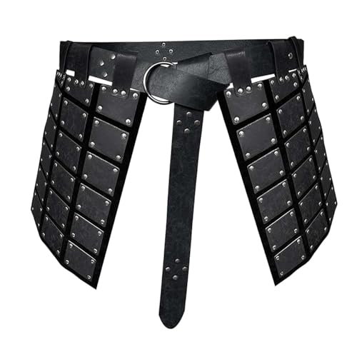 Herren Piratenhemd und Taillenpanzer Kostüm - Doppelseitiges Design mit Gürtel Mittelalter Renaissance Cosplay Outfit - Schwarz Herren Piratenhemd und Taillenpanzer Kostüm - Doppelseitiges Design mit Gürtel Mittelalter Renaissance Cosplay Outfit - Schwarz von misppro