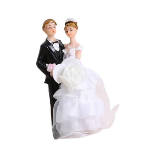 Hochzeitstortenaufsatz, Brautpaar Kuchendekoration, Skulptur mit weißen Netzschleiern, romantische Paarstatue für Schreibtisch, Hochzeit, Party, 6 x 4 x 11 cm, Stil A Hochzeitstortenaufsatz, Brautpaar Kuchendekoration, Skulptur mit weißen Netzschleiern, romantische Paarstatue für Schreibtisch, Hochzeit, Party, 6 x 4 x 11 cm, Stil A von misppro