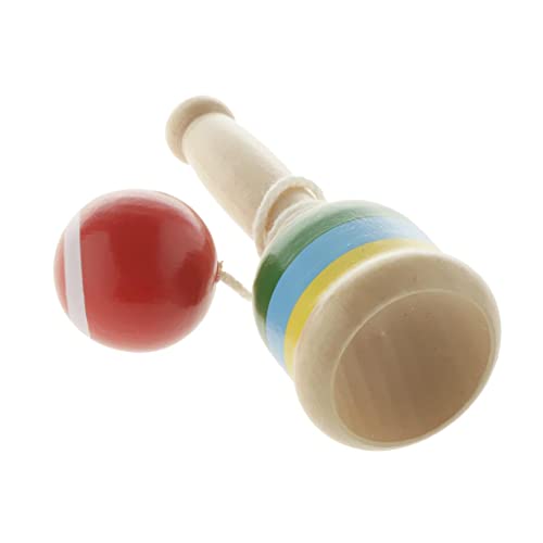 Holz Kendama Ball und Cup Geschicklichkeitsspiel Traditionelles Japanisches Spiel Spielzeug Rot von misppro