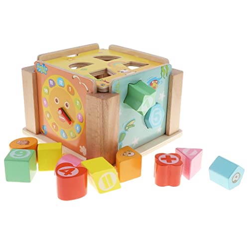 Holzsortierbox mit 12 Löchern, chinesische Sternzeichen-Form und Farben, Geometrieblöcke, Spielzeug von misppro
