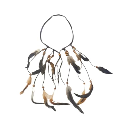 Indisches Feder-Stirnband, Haarband für Fasching, Festival, Kostüm, Maskeraden, Bohemian-Stil, Stammes-Accessoire, Braun Indisches Feder-Stirnband, Haarband für Fasching, Festival, Kostüm, Maskeraden, Bohemian-Stil, Stammes-Accessoire, Braun von misppro