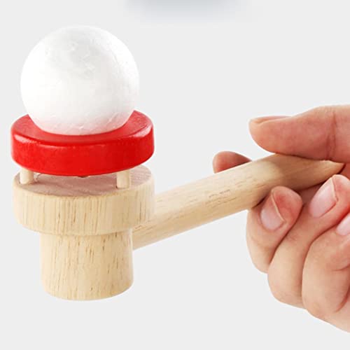 Klassisches Holzspiel, schwimmender Ball, Blasrohr und Bälle, Spielzeug zum Blasen von misppro
