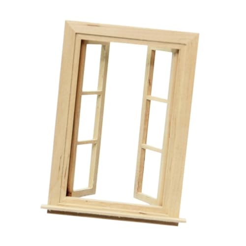 Miniatur-Holz-Fenstermodell im Maßstab 1:12, Doppelöffnung, für Schlafzimmer, Küche, Wohnzimmer, Dekoration Miniatur-Holz-Fenstermodell im Maßstab 1:12, Doppelöffnung, für Schlafzimmer, Küche, Wohnzimmer, Dekoration von misppro