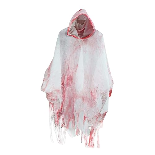 Sensenmann-Kostüm-Set, Halloween-Kapuzenumhang mit Kapuze, Cosplay-Kostüm für Maskerade, Party, Foto-Requisiten, Weiß Sensenmann-Kostüm-Set, Halloween-Kapuzenumhang mit Kapuze, Cosplay-Kostüm für Maskerade, Party, Foto-Requisiten, Weiß von misppro